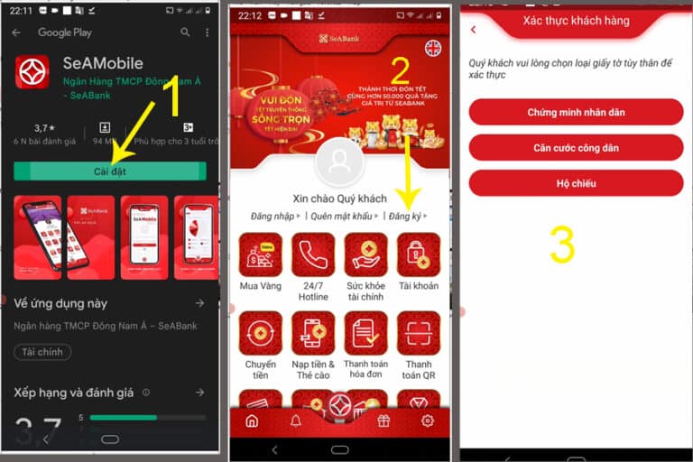 Hướng dẫn đăng nhập ứng dụng SeAbank chỉ với 3 bước