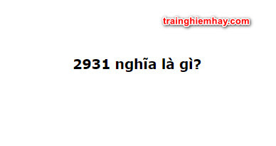 2931 nghĩa là gì? Câu trả lời đúng nhất nè!