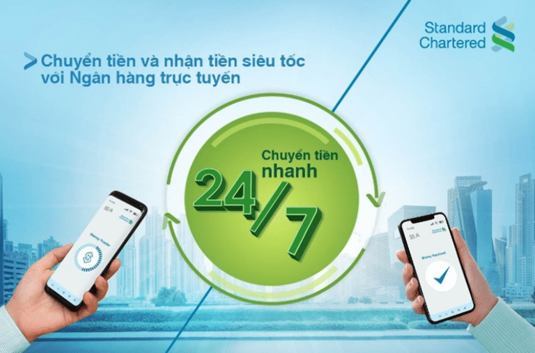 Hướng dẫn chuyển khoản ngân hàng Standard Chartered trong vòng 30s