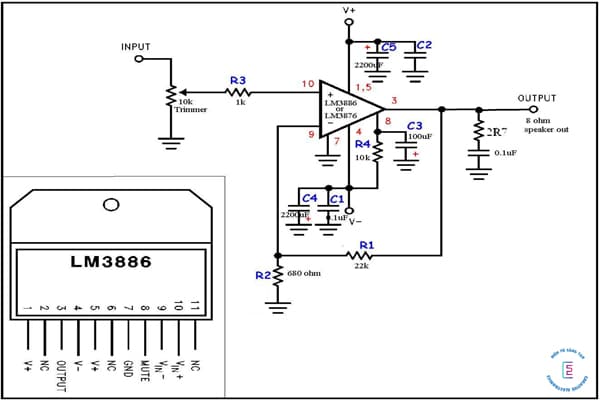 LM3886 là gì? Sơ đồ chân, thông số kỹ thuật và một số ứng dụng