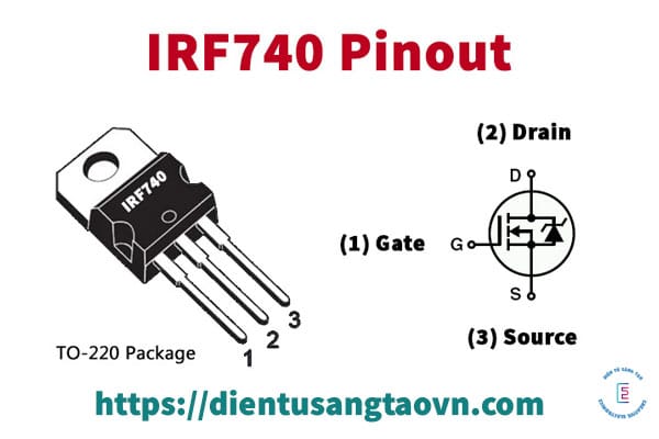 Tìm hiểu IRF740 là gì? Sơ đồ chân, thông số kỹ thuật và ứng dụng