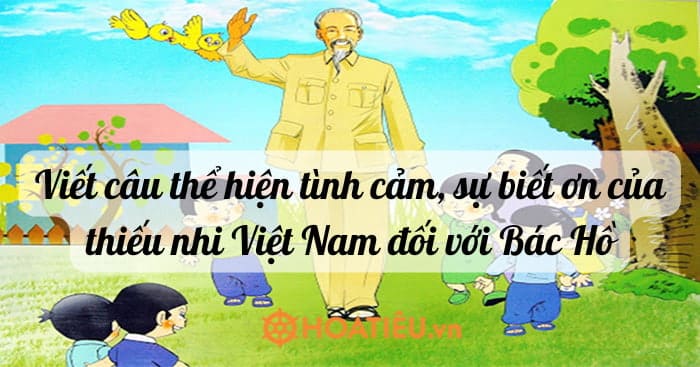 Viết câu thể hiện tình cảm, sự biết ơn của thiếu nhi Việt Nam đối với Bác Hồ