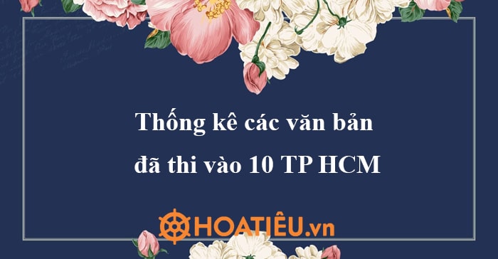 Thống kê các văn bản đã thi vào 10 TP HCM